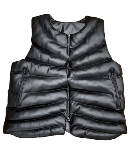 Premium Black Ribcage Puffer Vest