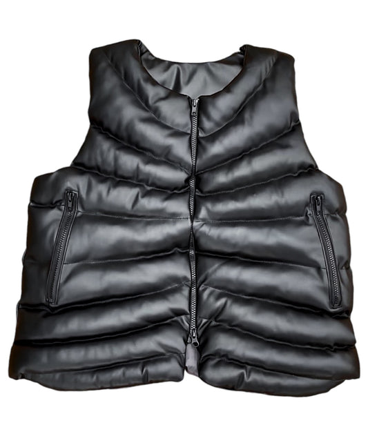 Premium Black Ribcage Puffer Vest