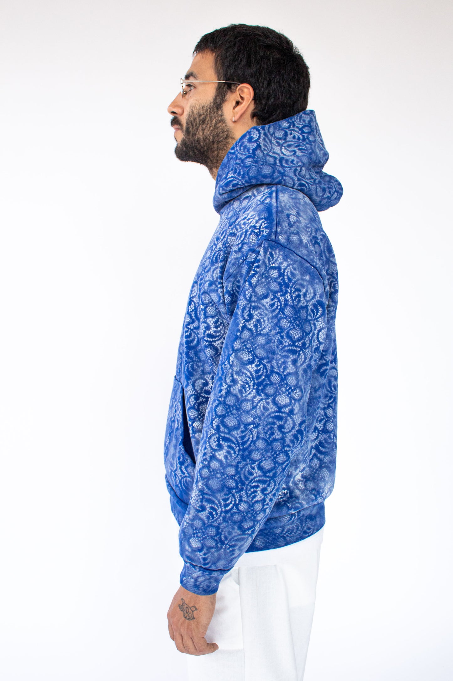 "DYZ" Blue & White Premium Lace Hoodie