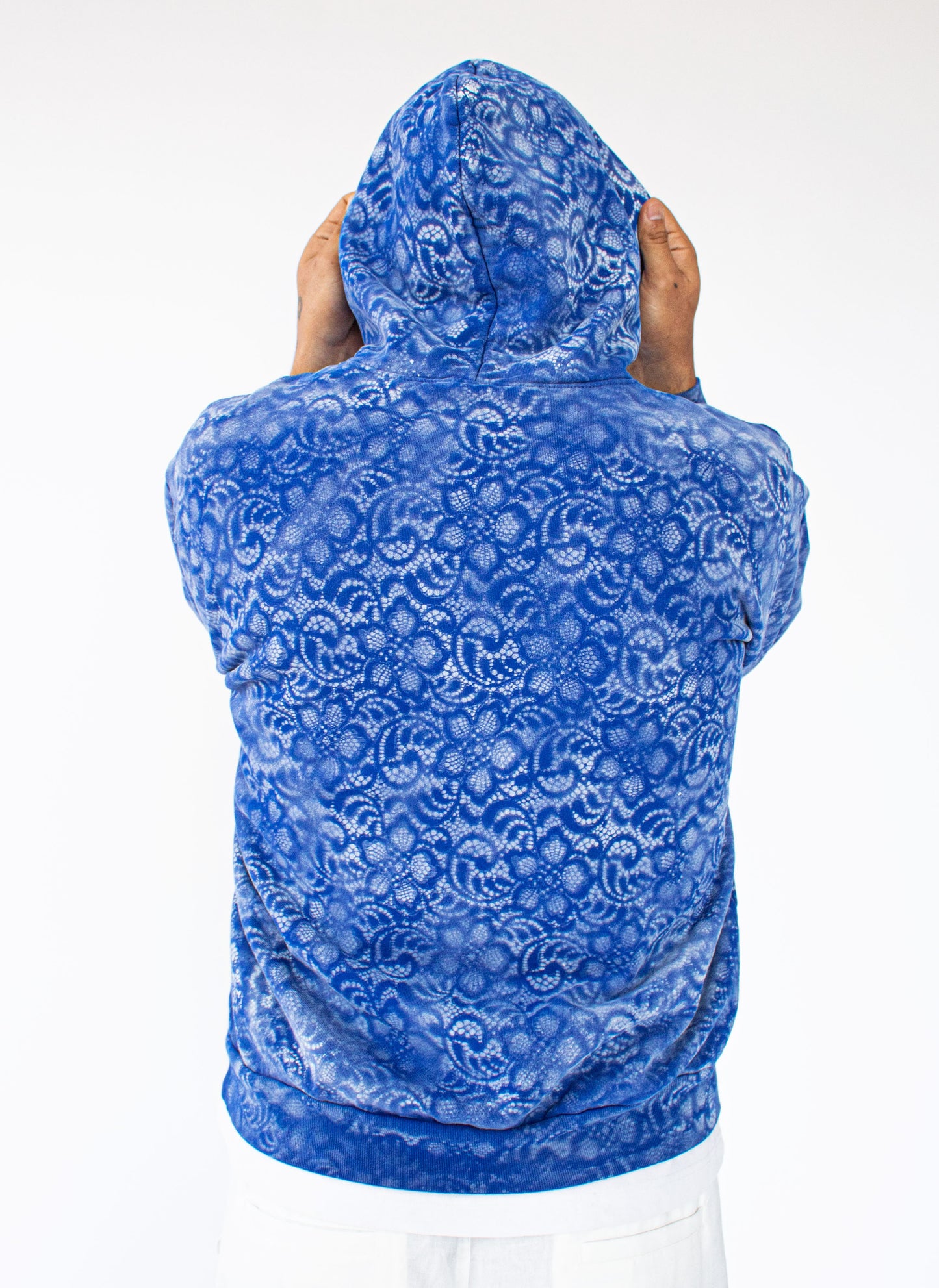 "DYZ" Blue & White Premium Lace Hoodie